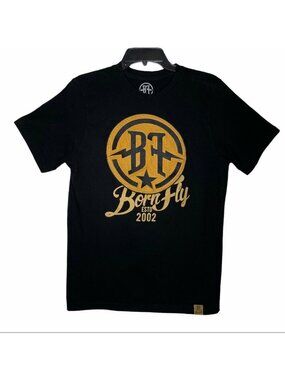 Born Fly 2002 Men's Size M Fat Tire Tee Brushed Felt Round Logo Y2K Nostalgia